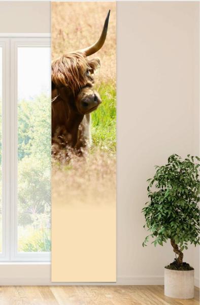 Flächenvorhang Scottish highland cattle  Schiebevorhang, Schiebegardine, modern, 60 cm breit, 2,65 m hoch,